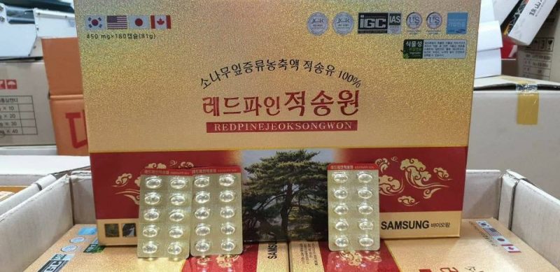 Tinh Dầu Thông Đỏ Cheong Bi Sol Hoàng Gia Hàn Quốc 180 Viên